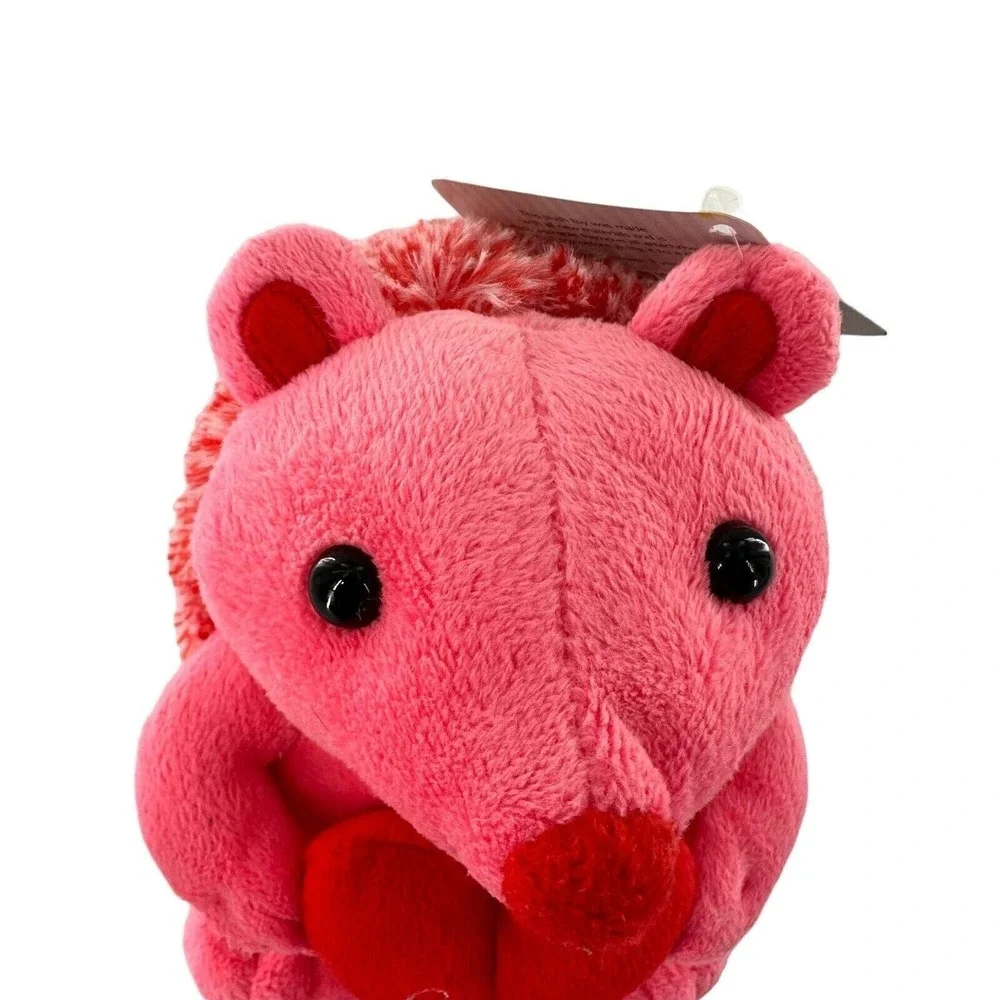 Animal Adventure Pink Hedgehog Plush Toy Holding Red Heart‎ Valentine Porcupine